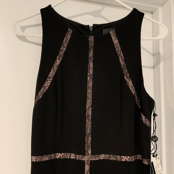 Adrianna Papell Black Insert Lace Dress Long - Picture 5 of 6